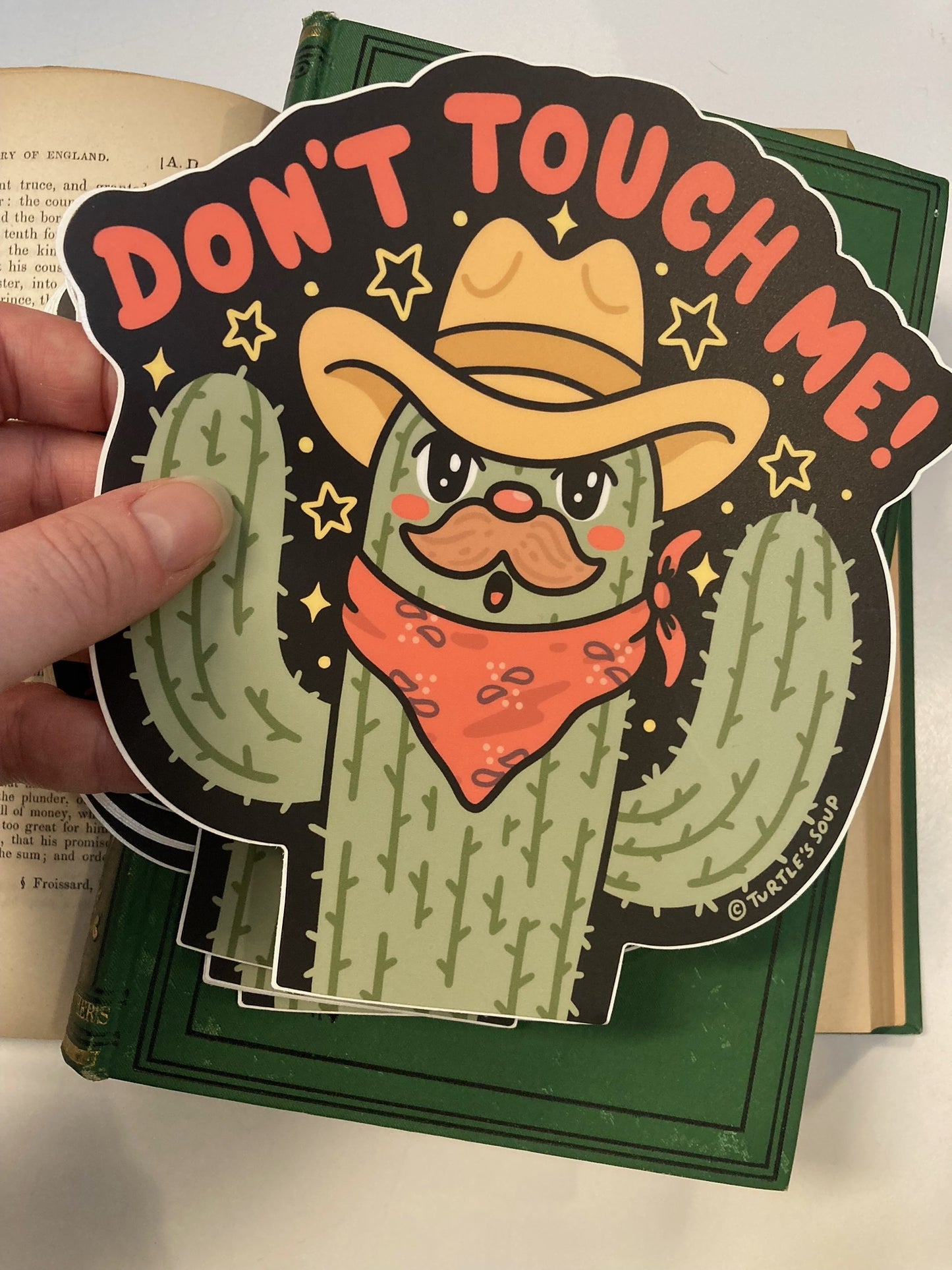 Large Don't Touch Me Cactus Sticker