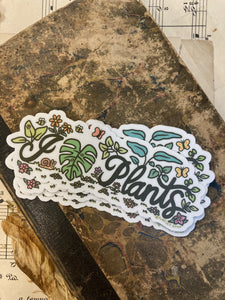 I Love Plants Vinyl Sticker